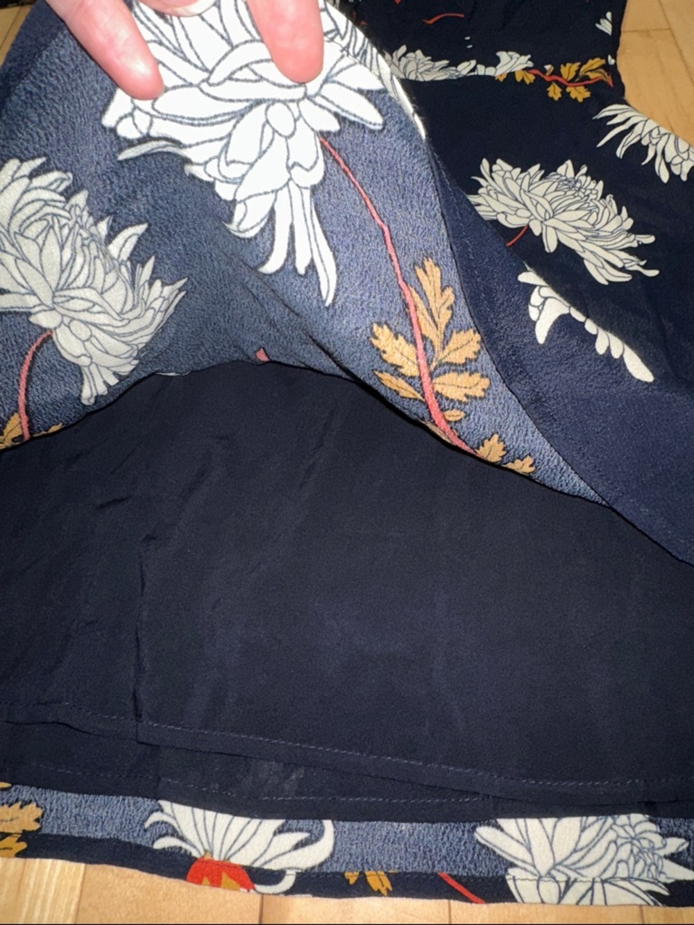 cupcakes & cashmere Navy Floral Tie-Front Long Sleeve Dress - Picture 8 of 9